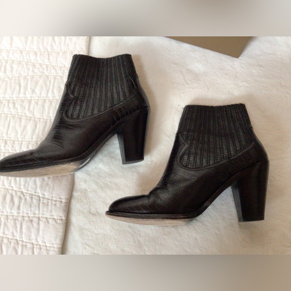 ASH Ilona black leather pull on heeled western ankle boot 38 - Picture 3 of 7